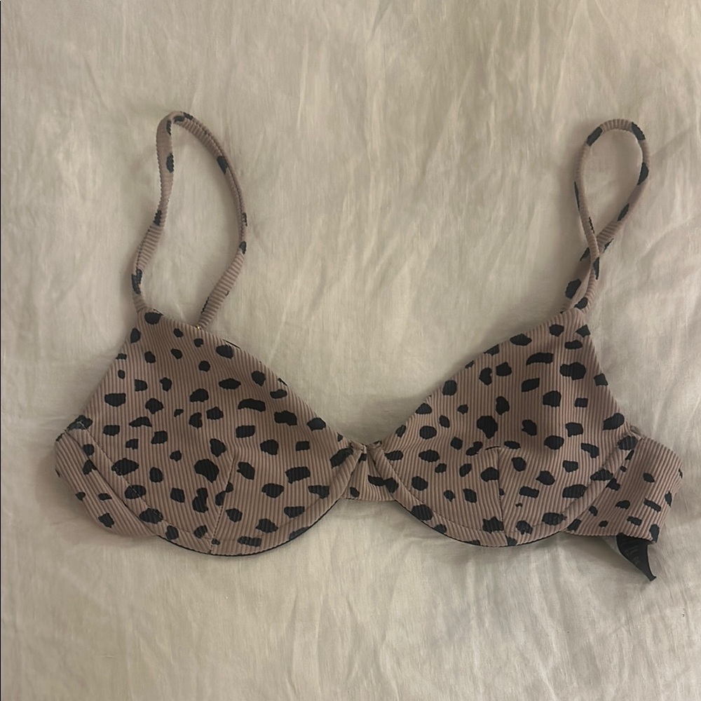 Beach Riot Polka Dot Underwire Bra - Tan and Black